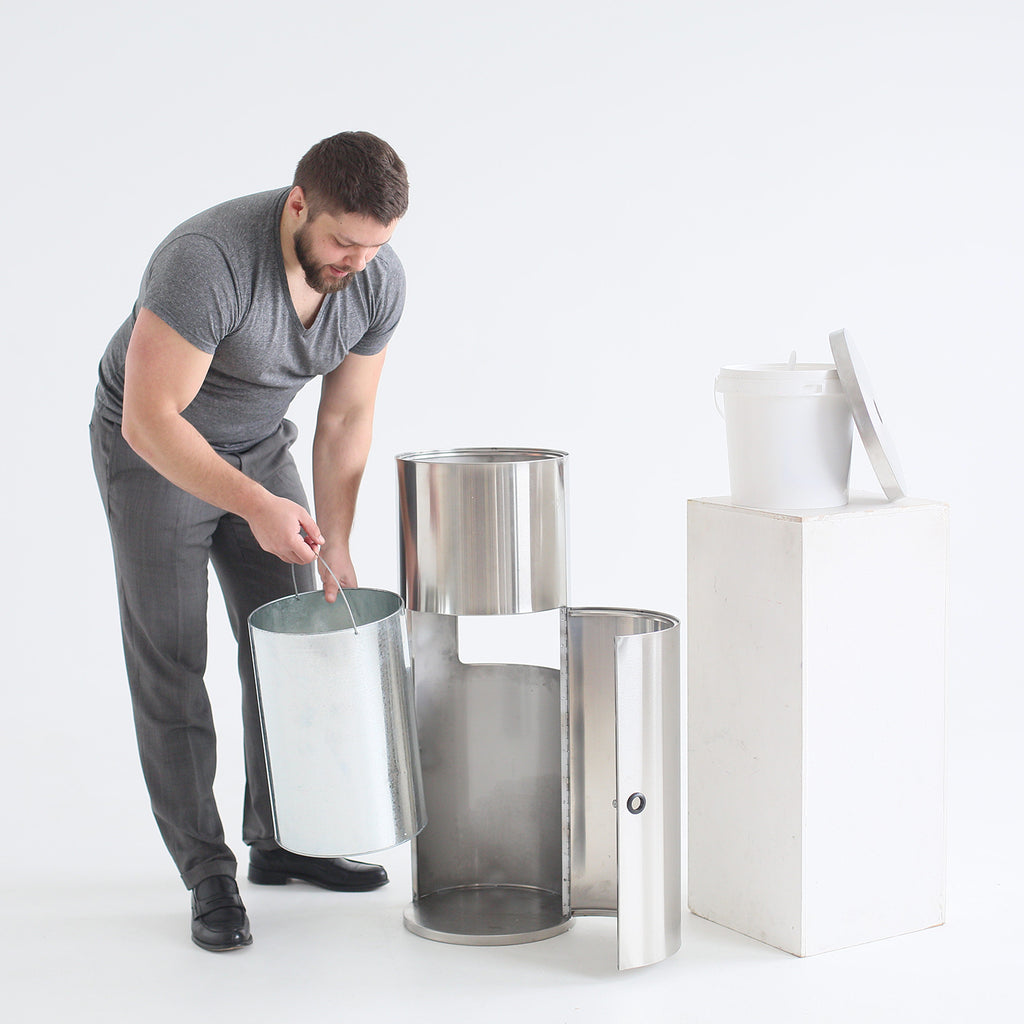 Gym Trash Can and Wipe Dispenser Combo Stand