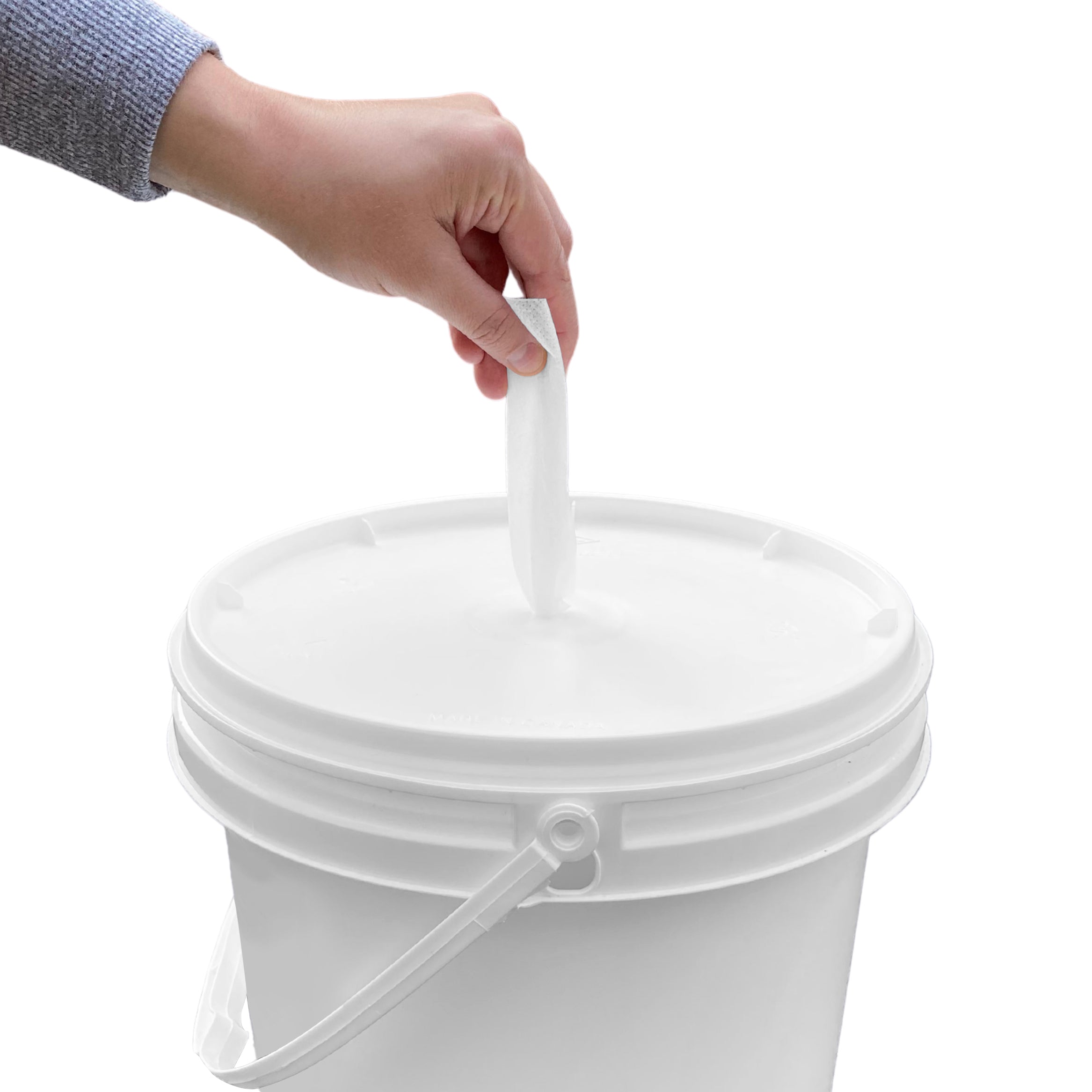 3 Gallon Food Grade White Plastic Bucket with Handle and Lid, Portable  Plastic Pail 