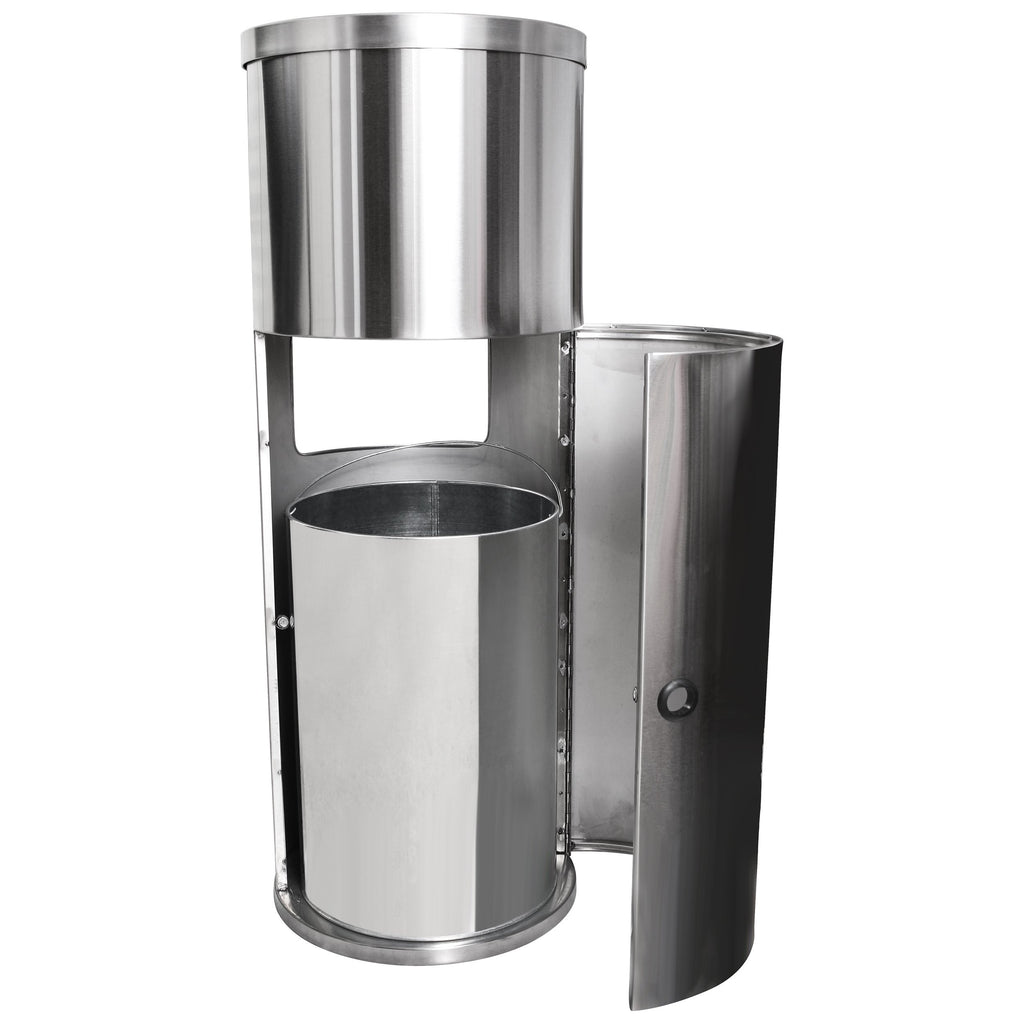 Stainless Steel Wipe Dispenser with Garbage Can